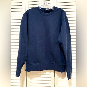 Lands End Navy Crew Classic Sweatshirt Womens Size Small GUC
